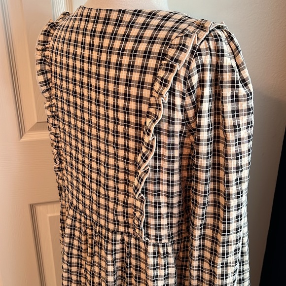 NWOT Andree by Unit - Plaid Ruffled Long Sleeve Dress - Picture 4 of 6